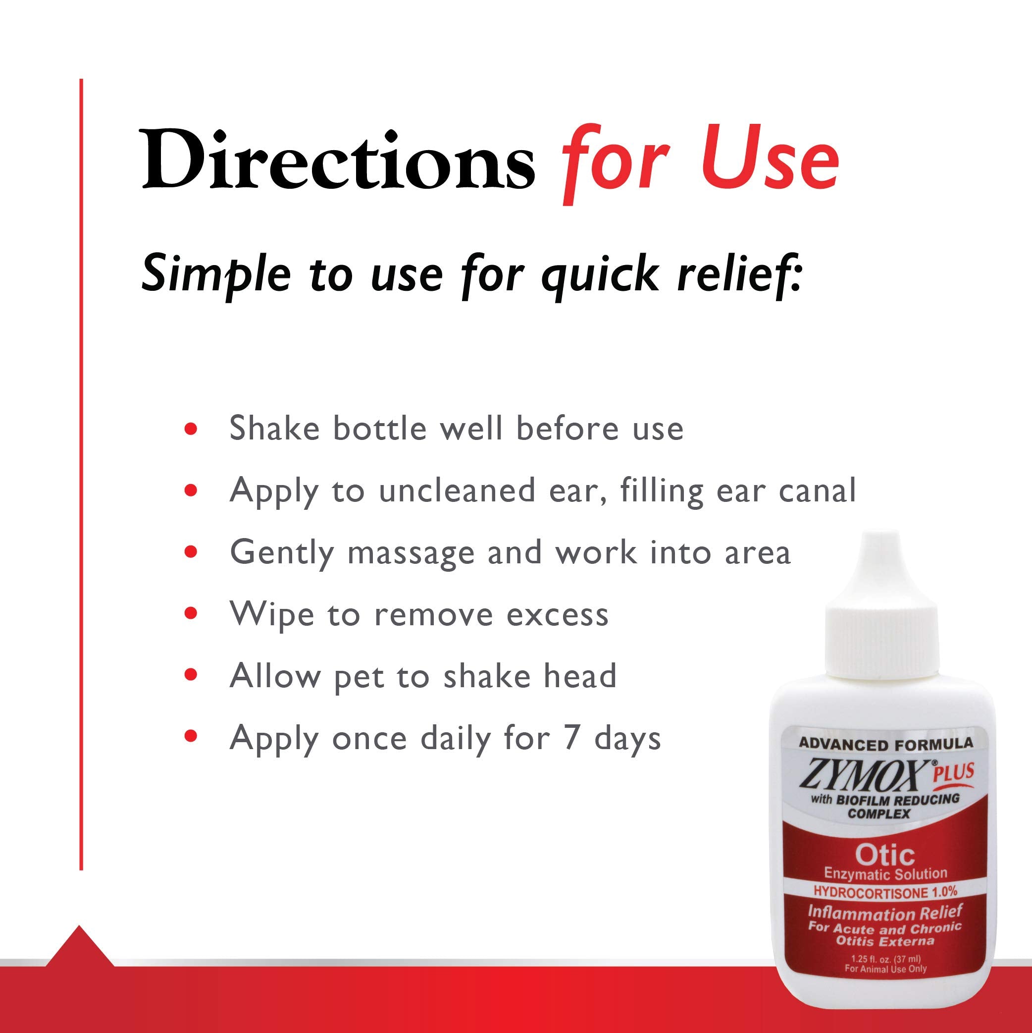 Zymox Otic Plus use for dogs and cats in routine ear care