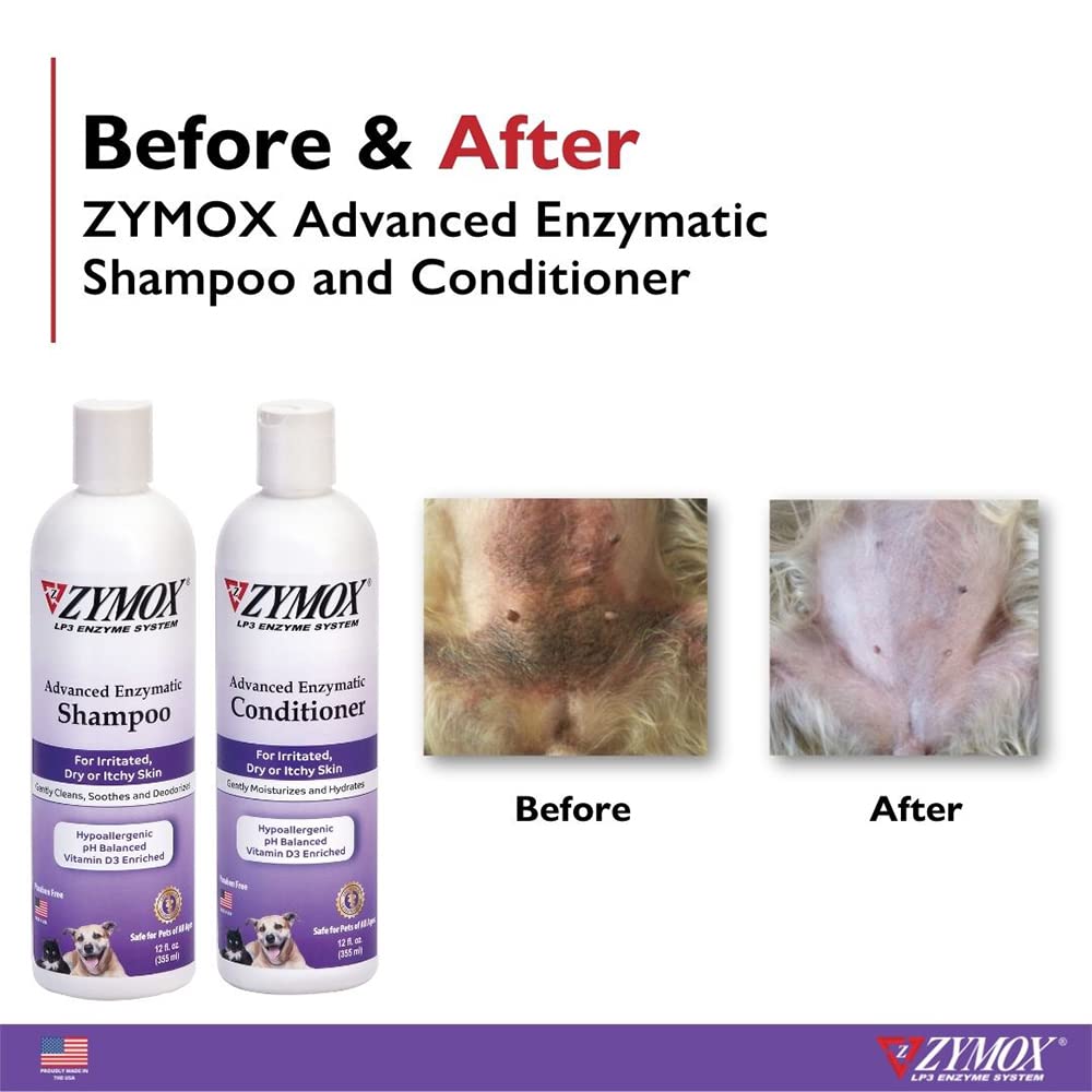 Zymox enzyme system close-up suggesting natural skin support.