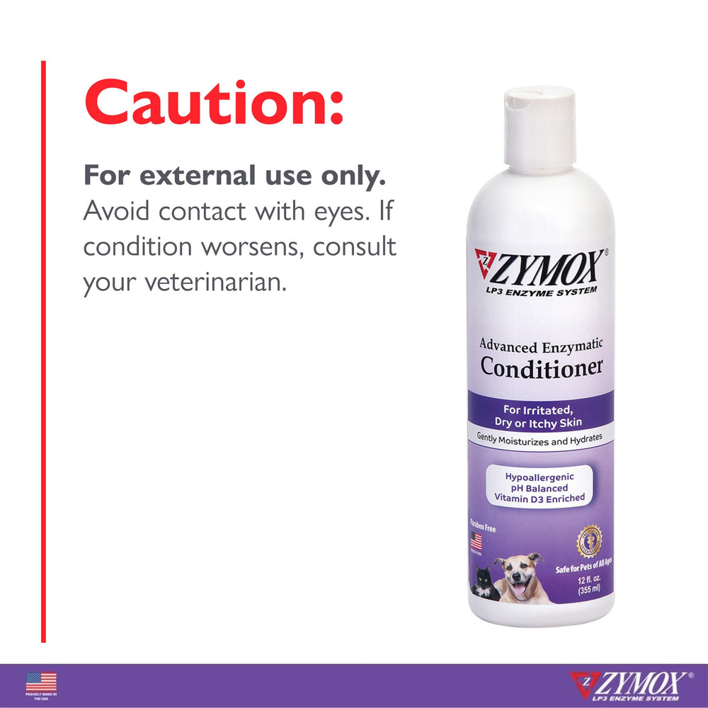 Zymox conditioning leaves coat silky and moisturized.