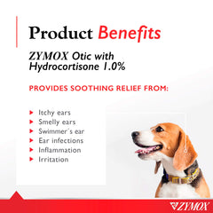 Applying Zymox Otic drops to a dog's ear for soothing relief