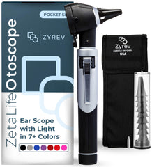 ZYREV ZetaLife Otoscope with pocket light in black for easy home use