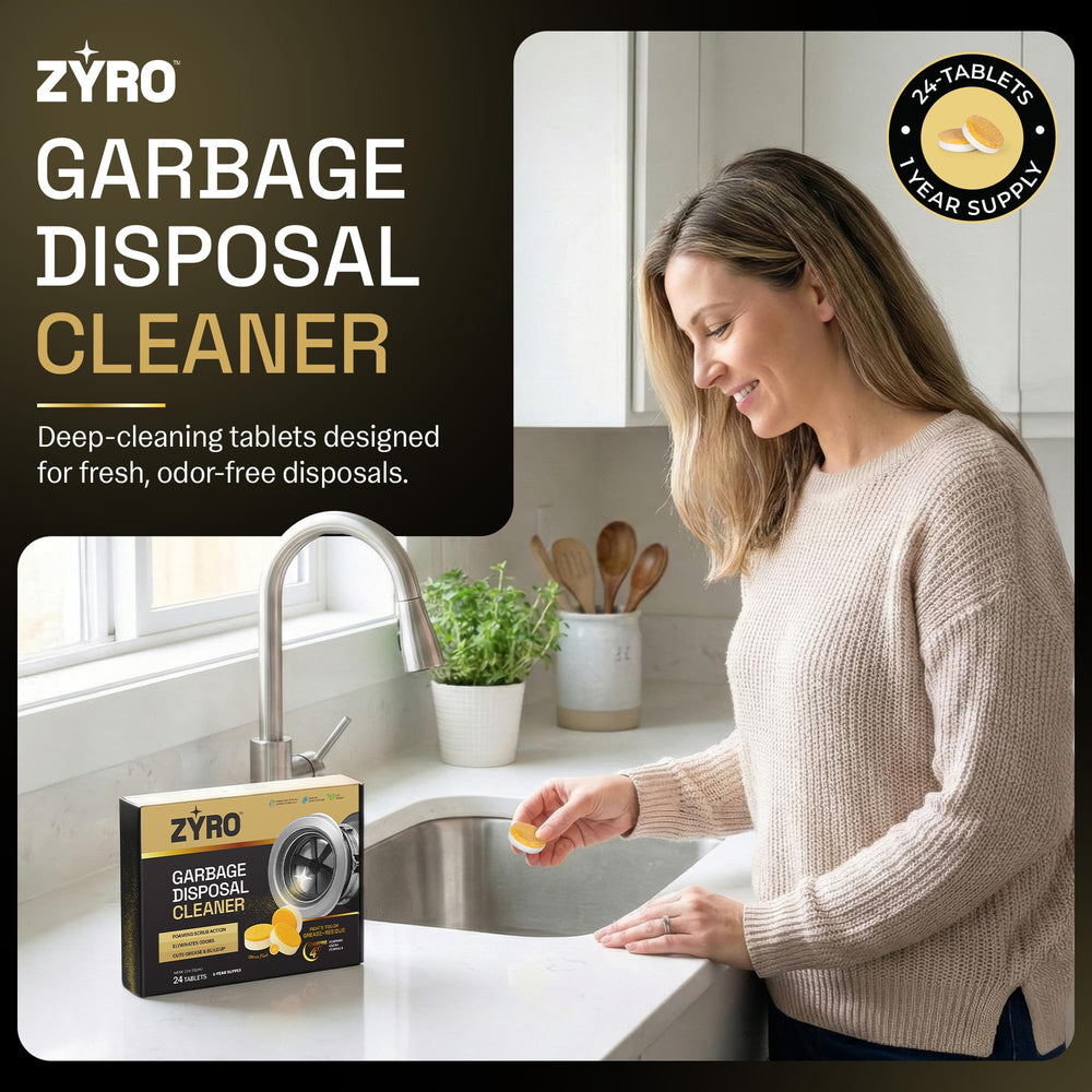 ZYRO PLUS odor-neutralizing disposal tablets freshen sink odors at the source.