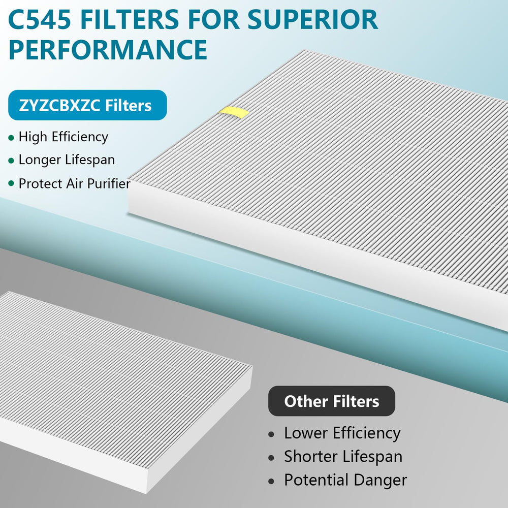 ZYZCBXZC 4-pack C545 filter installation guide with tool-free use
