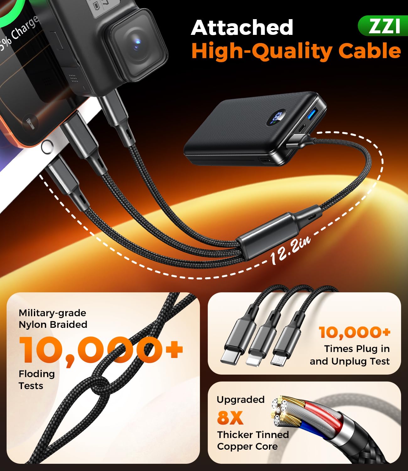 ZZI 60000mAh compact-size fits in hand or pocket.