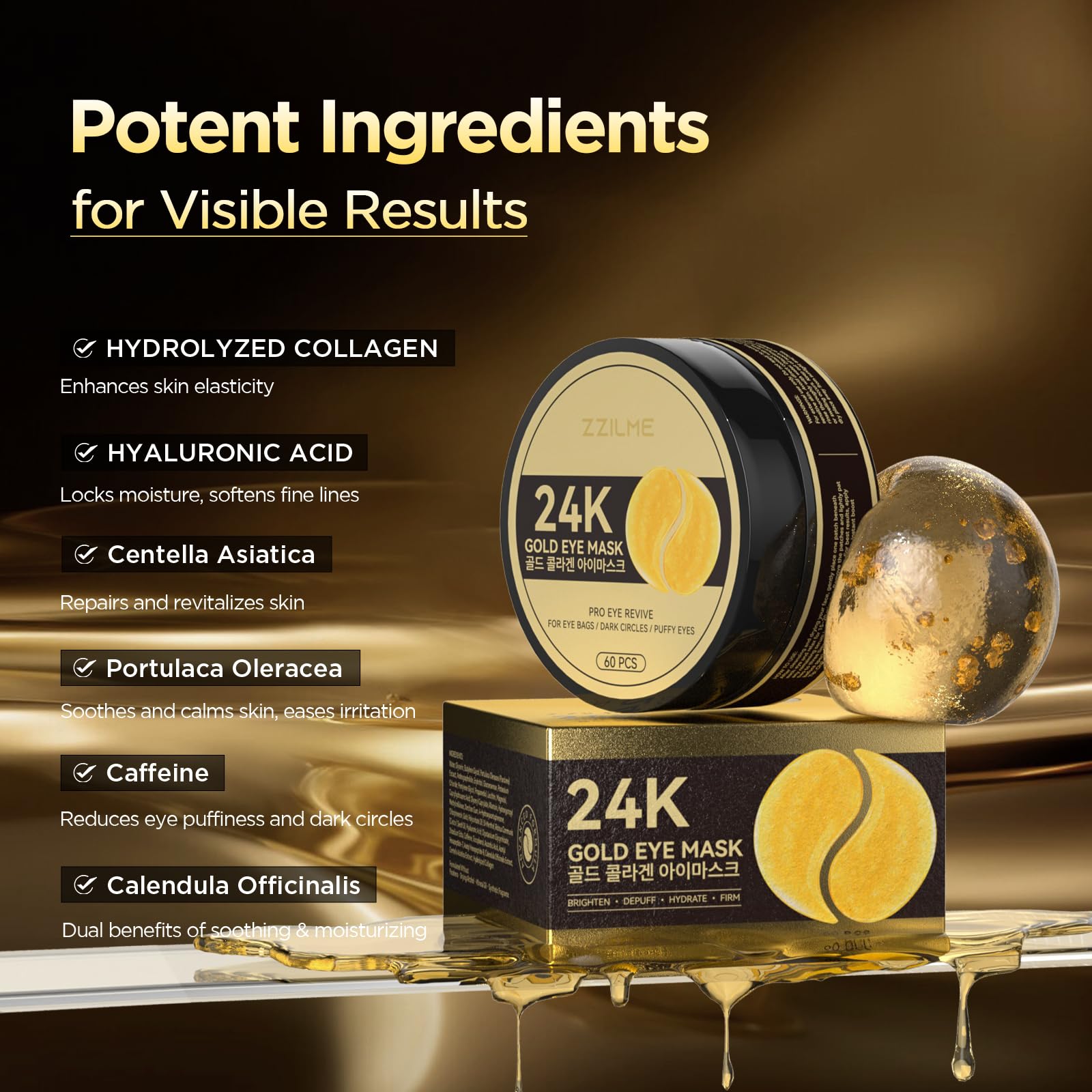 ZZILME dermatologist-tested eye patches are vegan and gentle on sensitive skin.