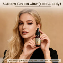 ZZILME self tanning drops dropper visible mid-pour showing customization
