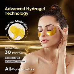 ZZILME 24k gold eye patches target puffiness and dark circles for a refreshed look.