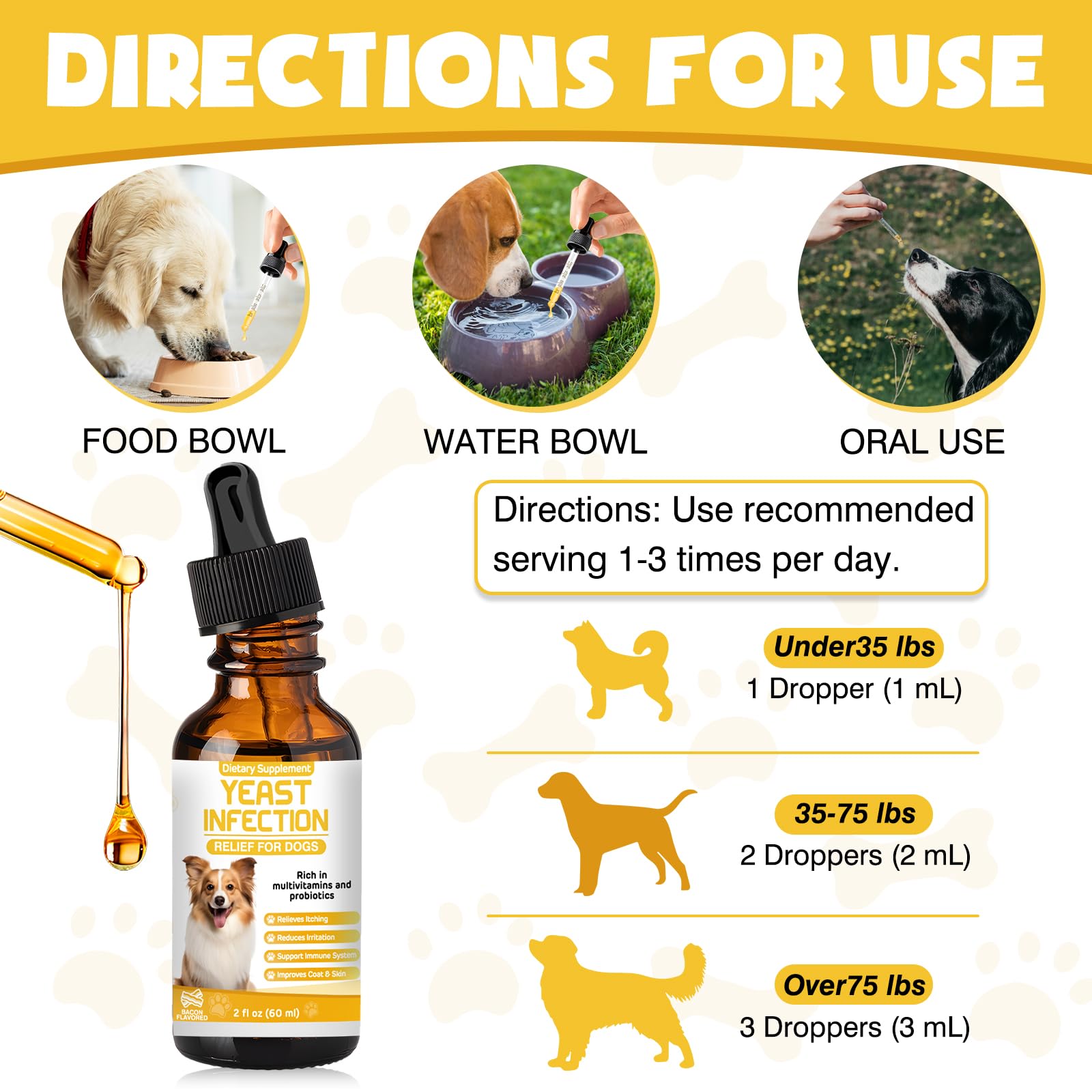 ZZTRMY bacon-flavor drops make supplementation tasty for dogs.