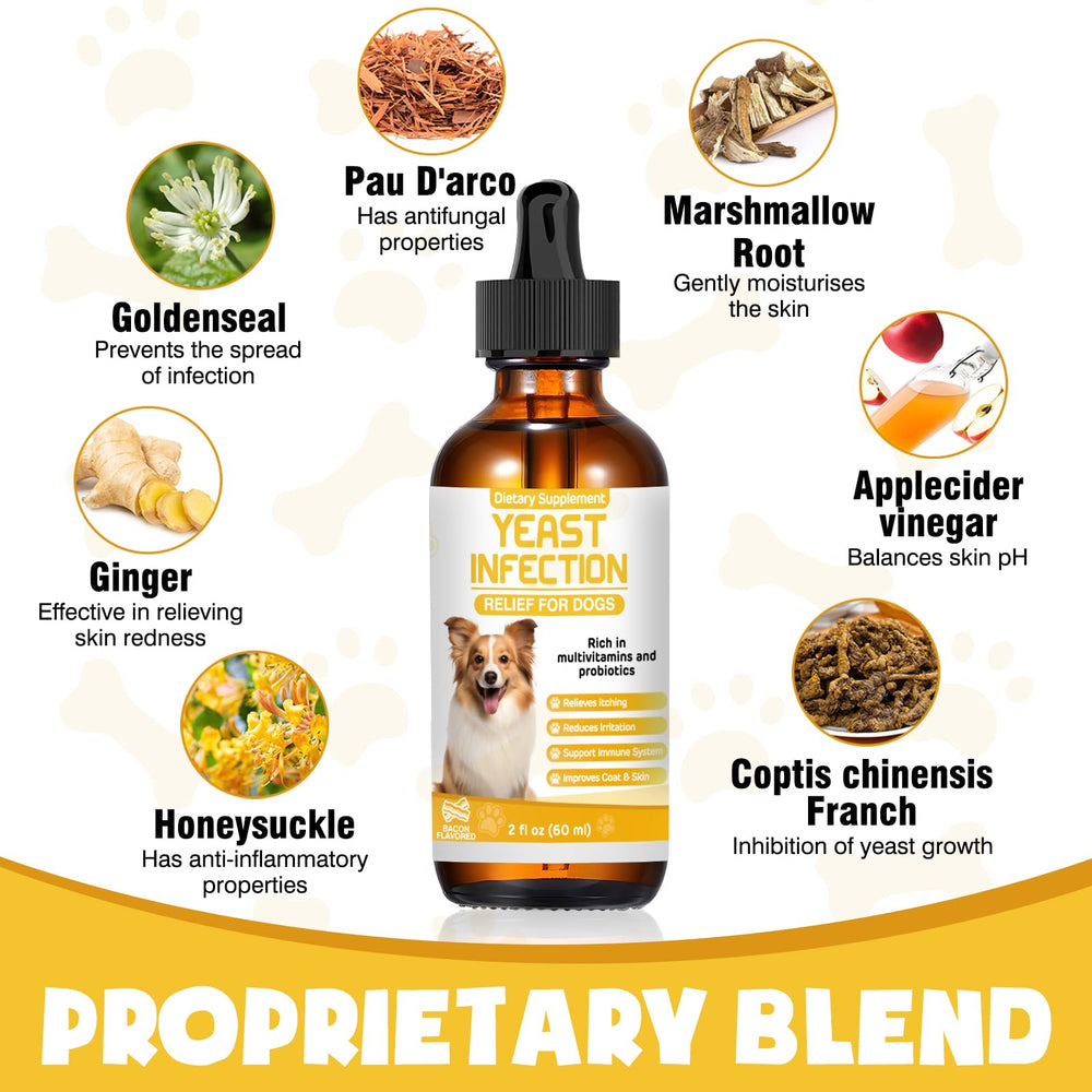 ZZTRMY probiotic drops aid digestion and coat health in dogs.