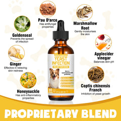 ZZTRMY probiotic drops aid digestion and coat health in dogs.