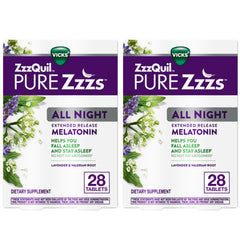 ZzzQuil Pure Zzzs all-night bottle for extended sleep support.