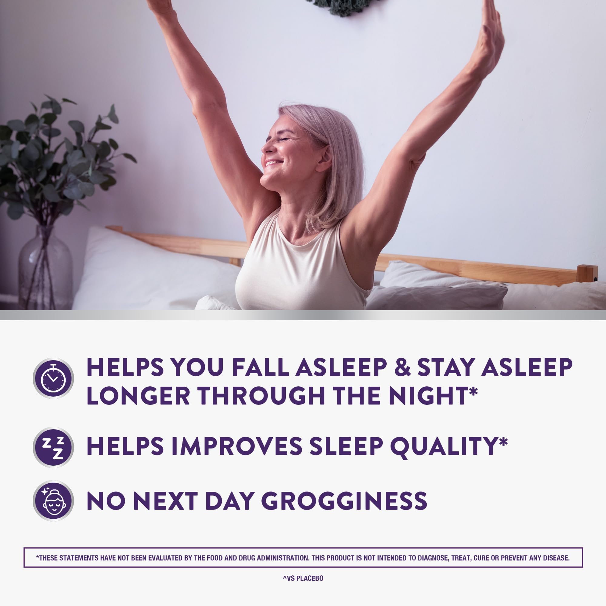 ZzzQuil Pure Zzzs extended-release layer maintains sleep through the night.