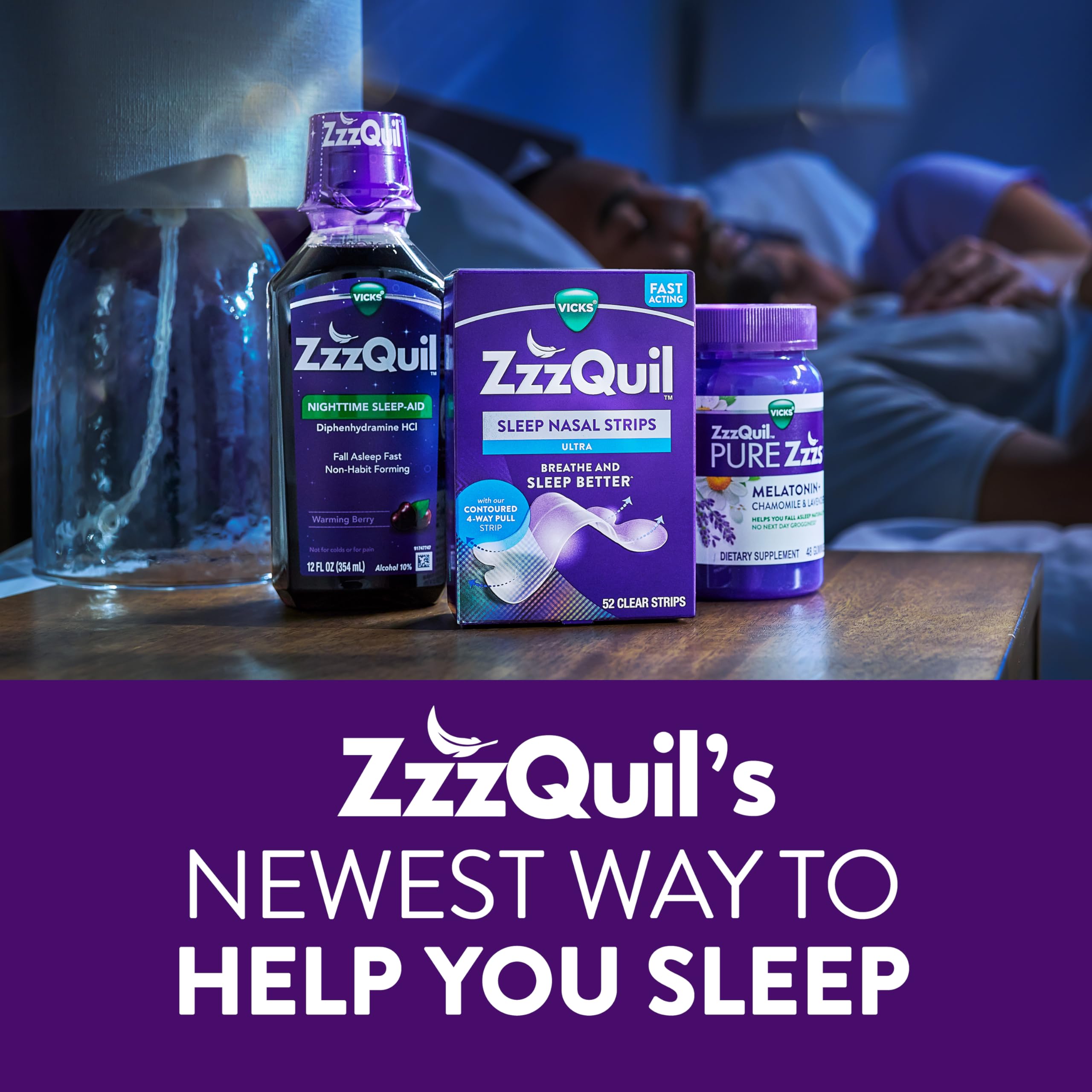 ZzzQuil Sleep Nasal Strips may help reduce snoring by improving airflow